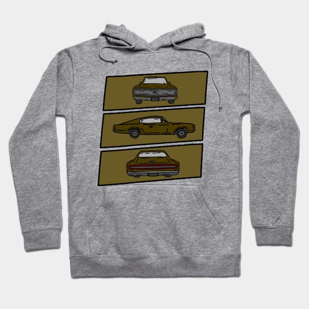 retro muscle car vintage illustration Hoodie by fokaction